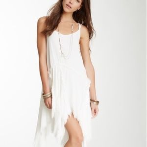 Intimately Free People S Tattered Up Shred Slip Dress White Raw Hem